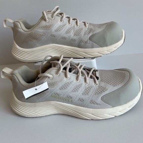 Merrell Womens Moab Flight Size 8.5 Gray Carbon Fiber Toe Safety Work Shoes New - Picture 1 of 9